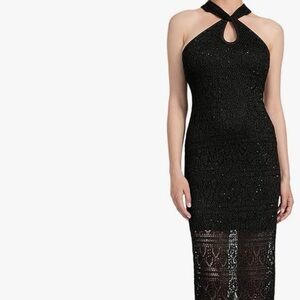 Guess Black Backless Halter Dress